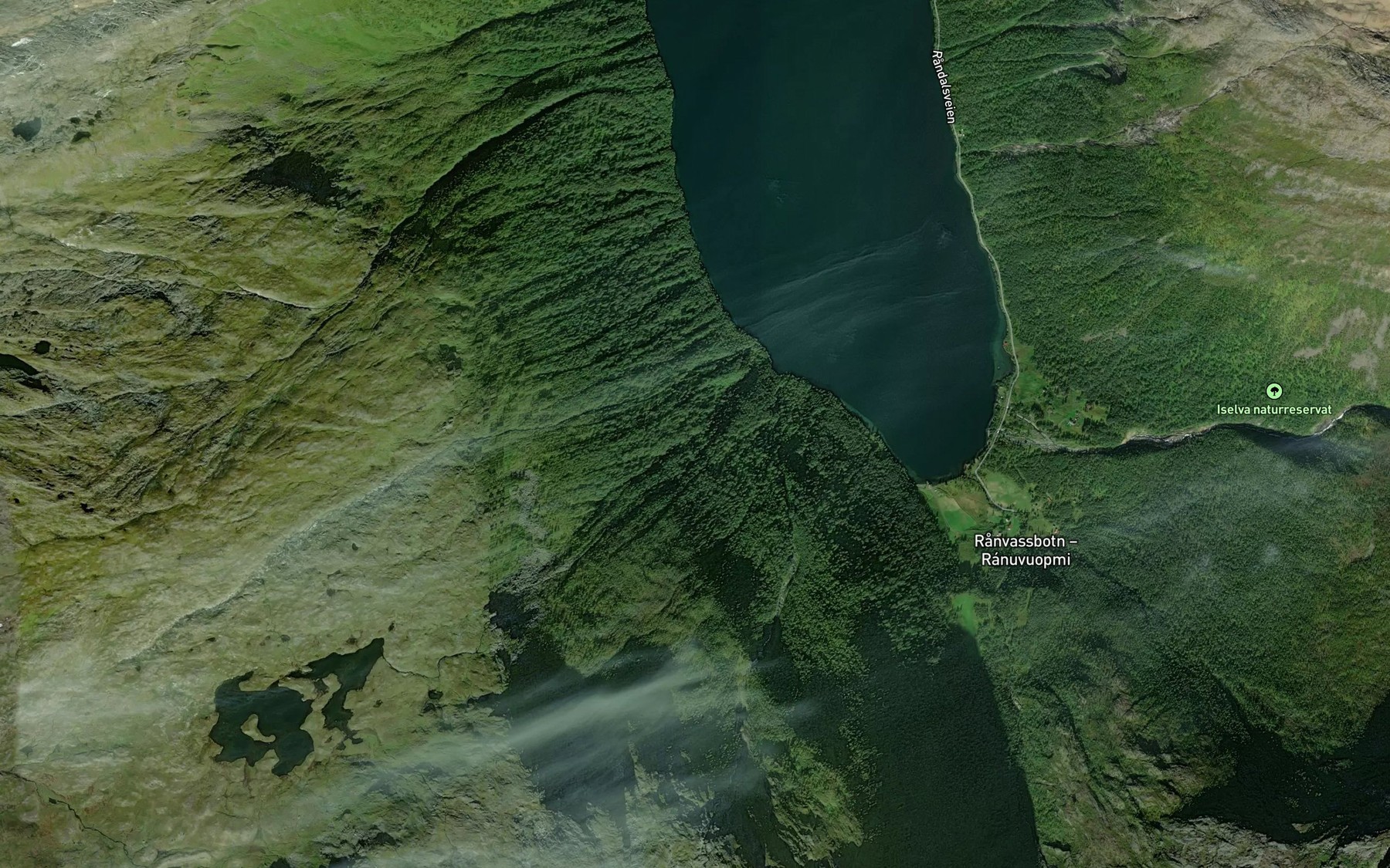 Satellite map of the Smaelva