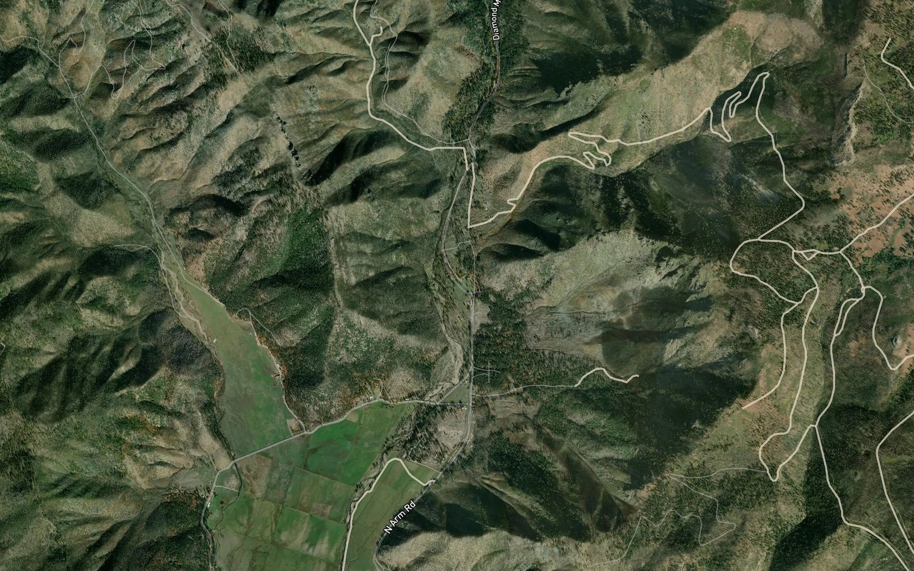 Satellite map of the Freds Creek