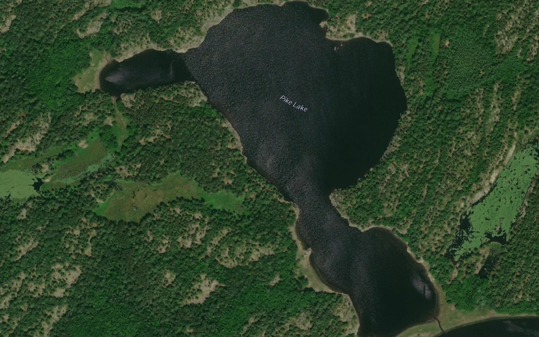 Satellite map of the Pike Lake