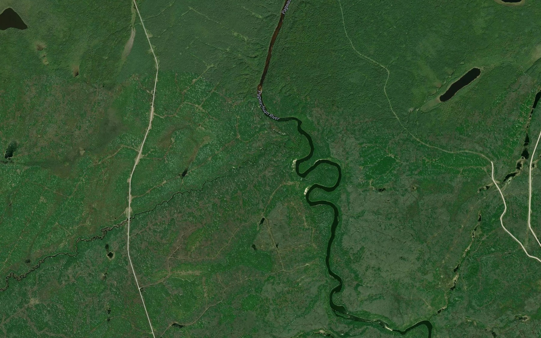 Satellite map of the Eastside River