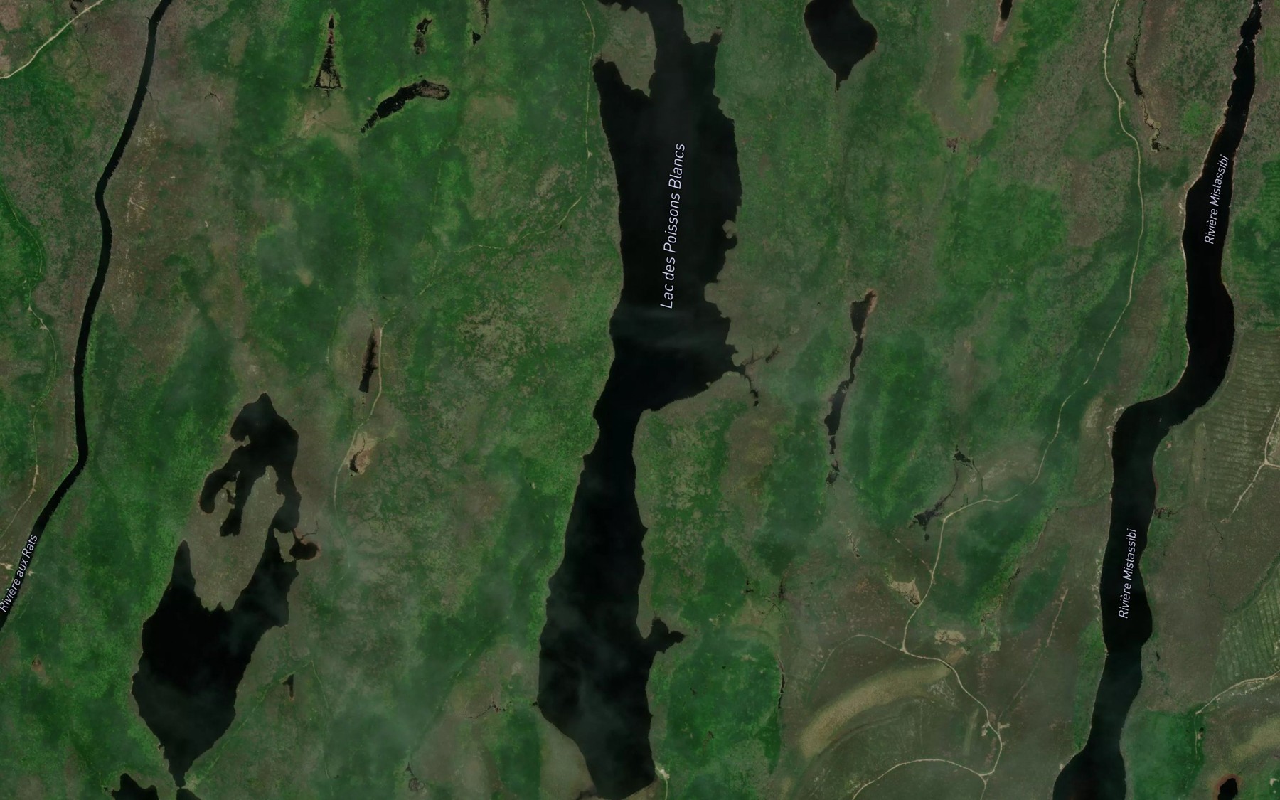 Satellite map of the Lac des Poissons Blancs