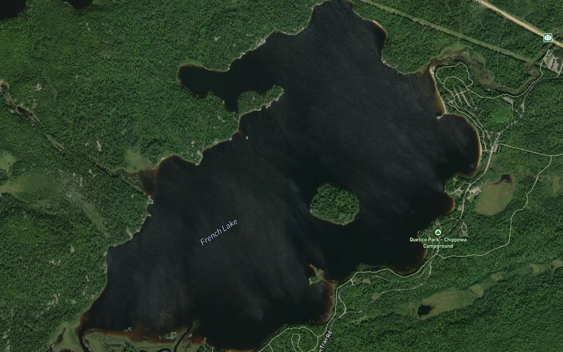 Satellite map of the French Lake