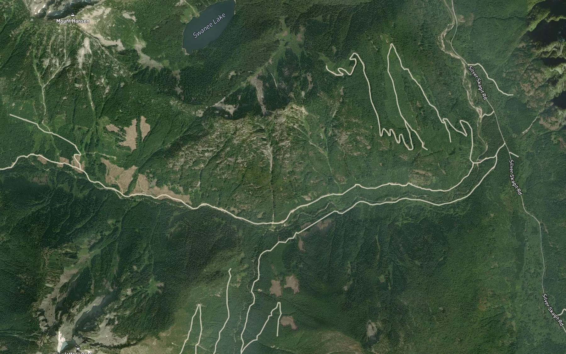 Satellite map of the Cantelon Creek