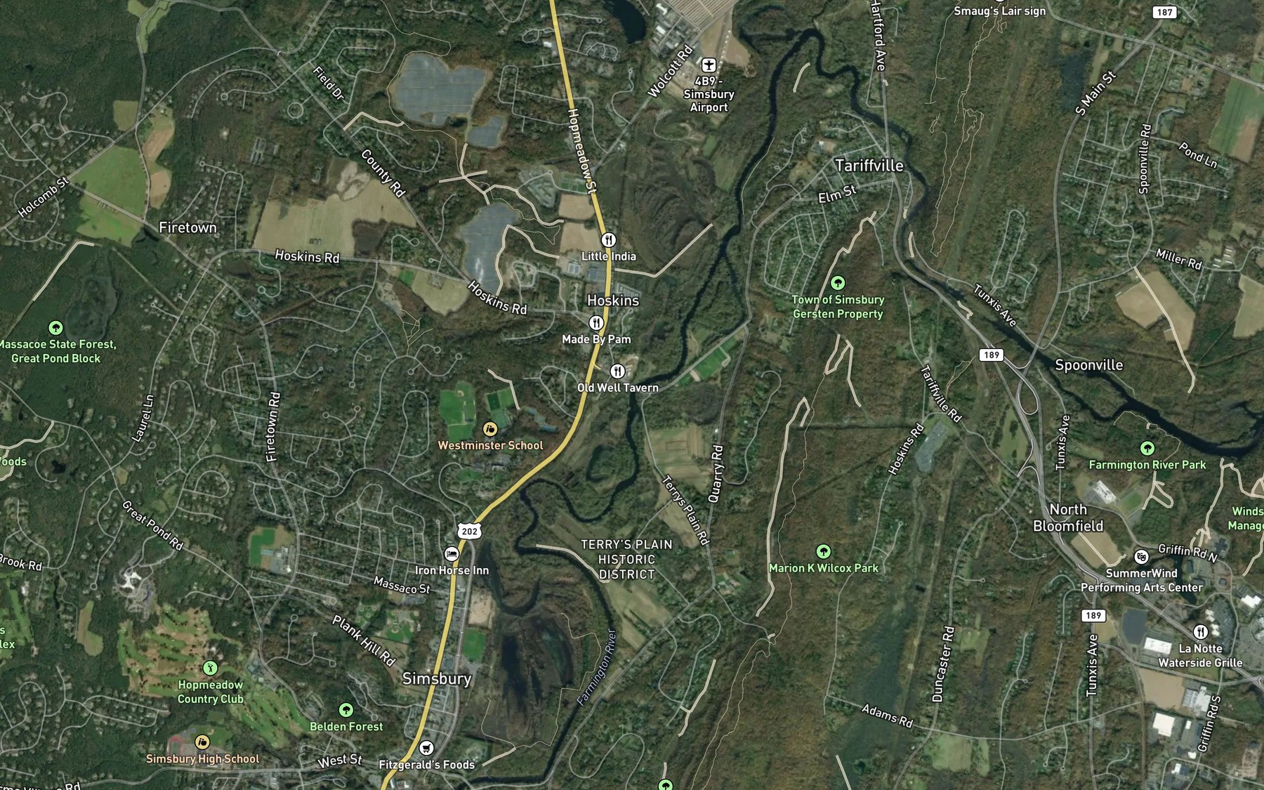 Satellite map of the Bissell Brook