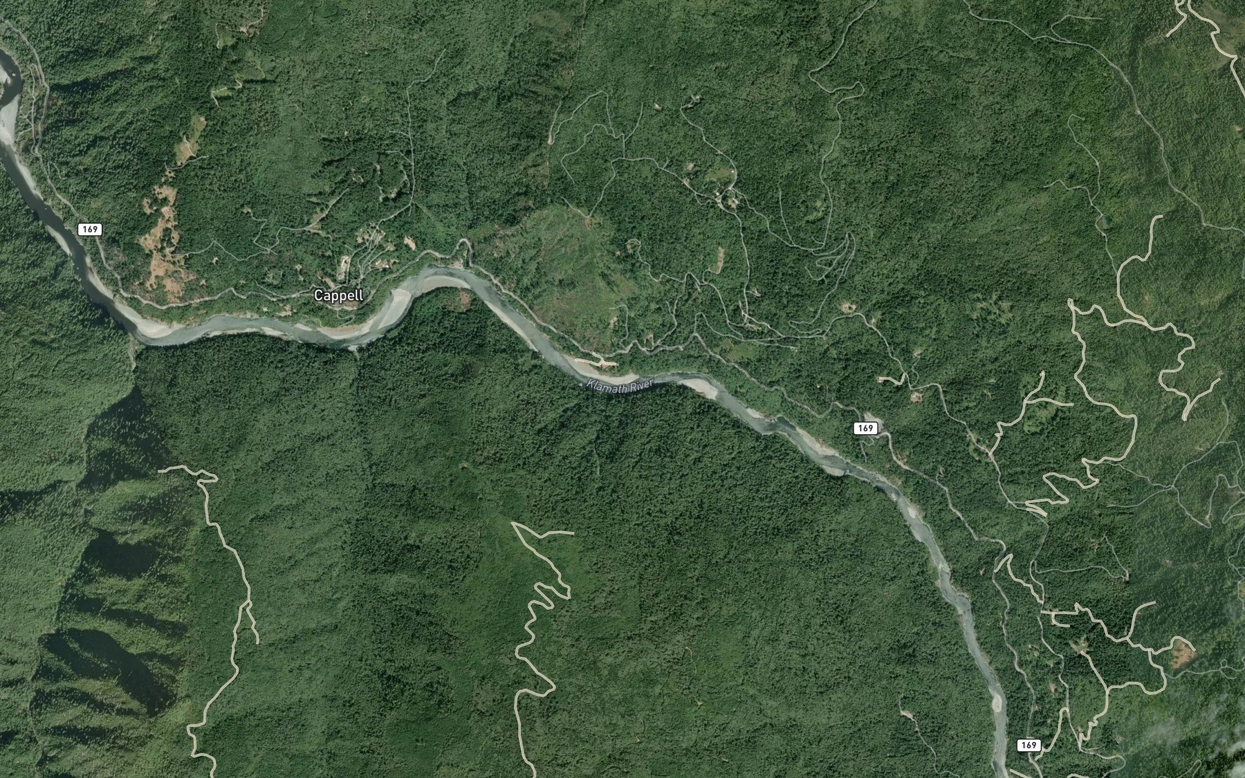 Satellite map of the Devil Creek
