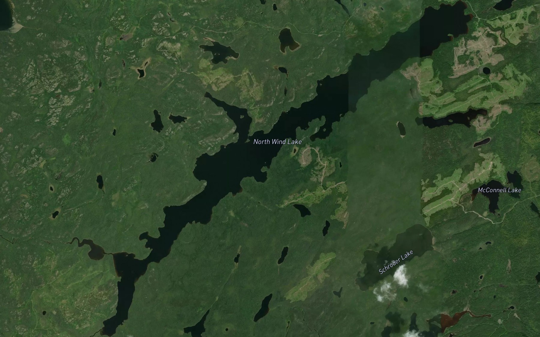 Satellite map of the North Wind Lake