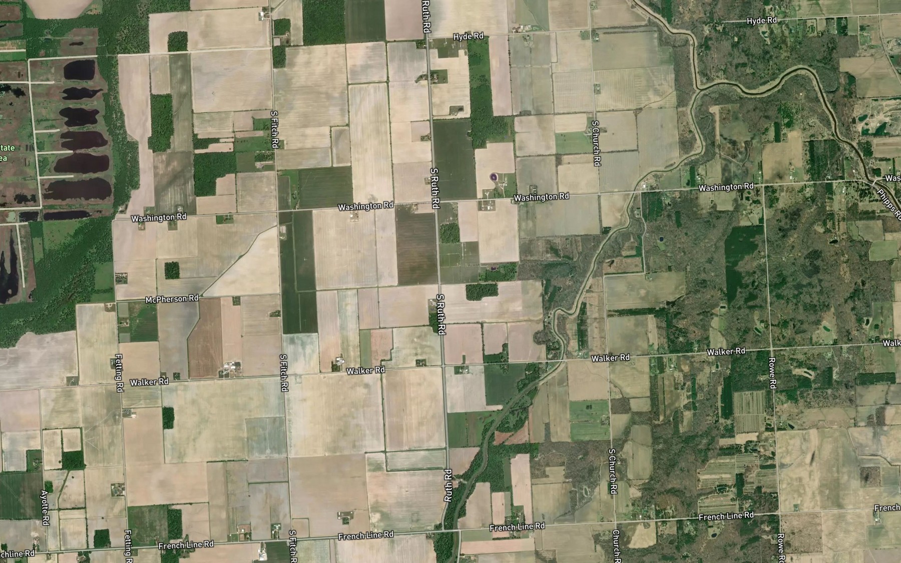 Satellite map of the Alexander Drain
