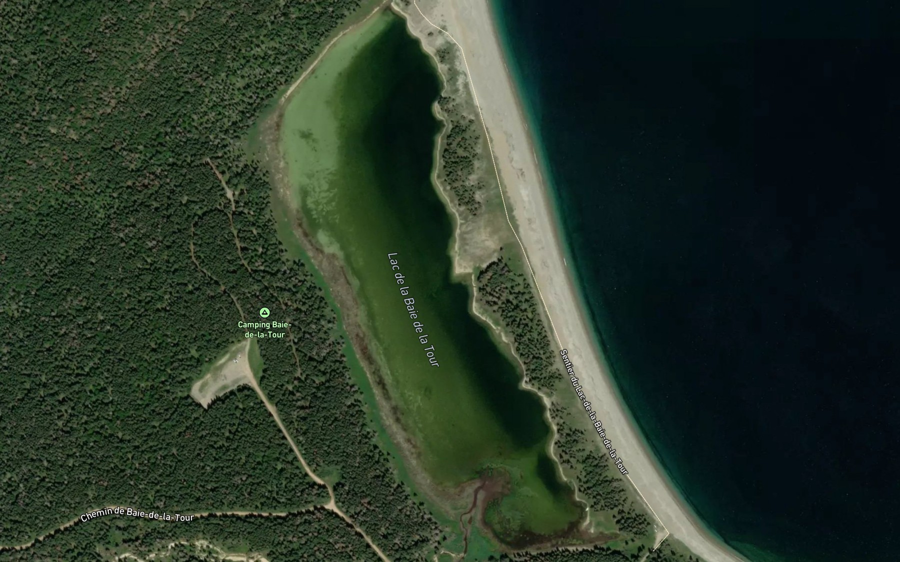 Satellite map of the Lac de la Baie de la Tour