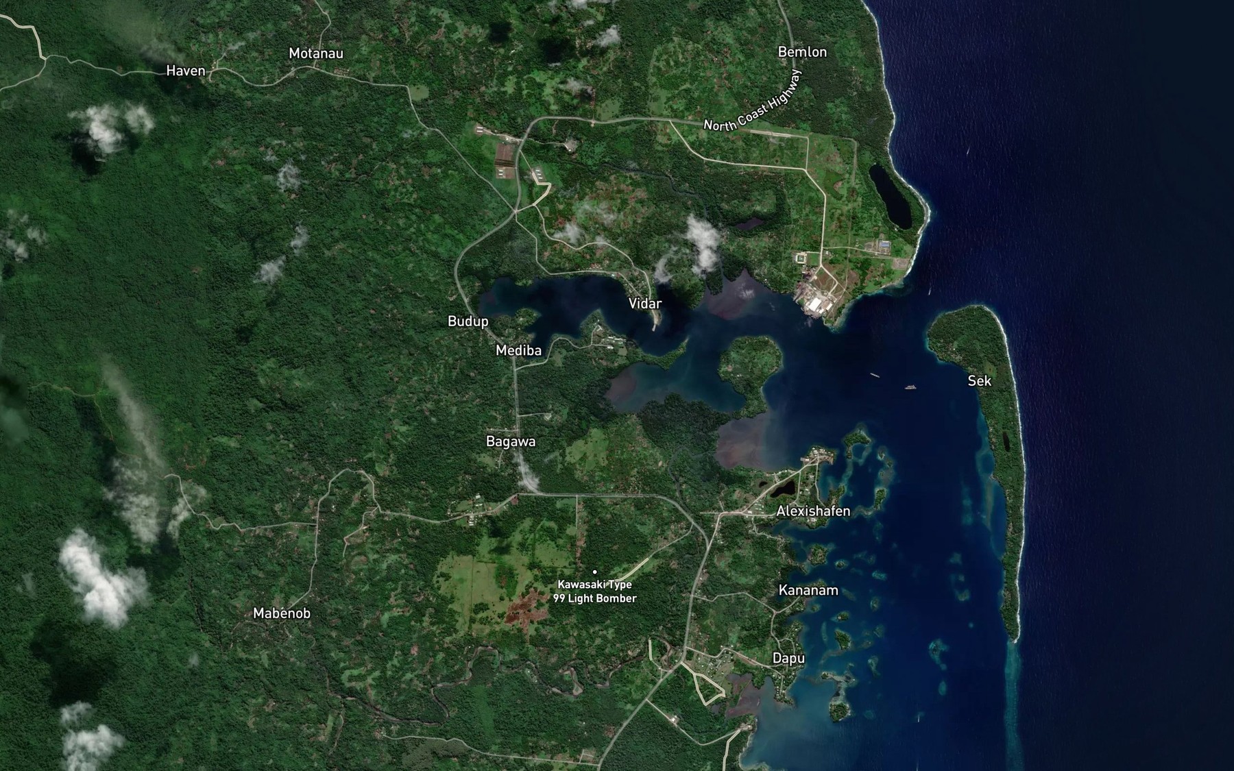 Satellite map of the Bostrem Bay
