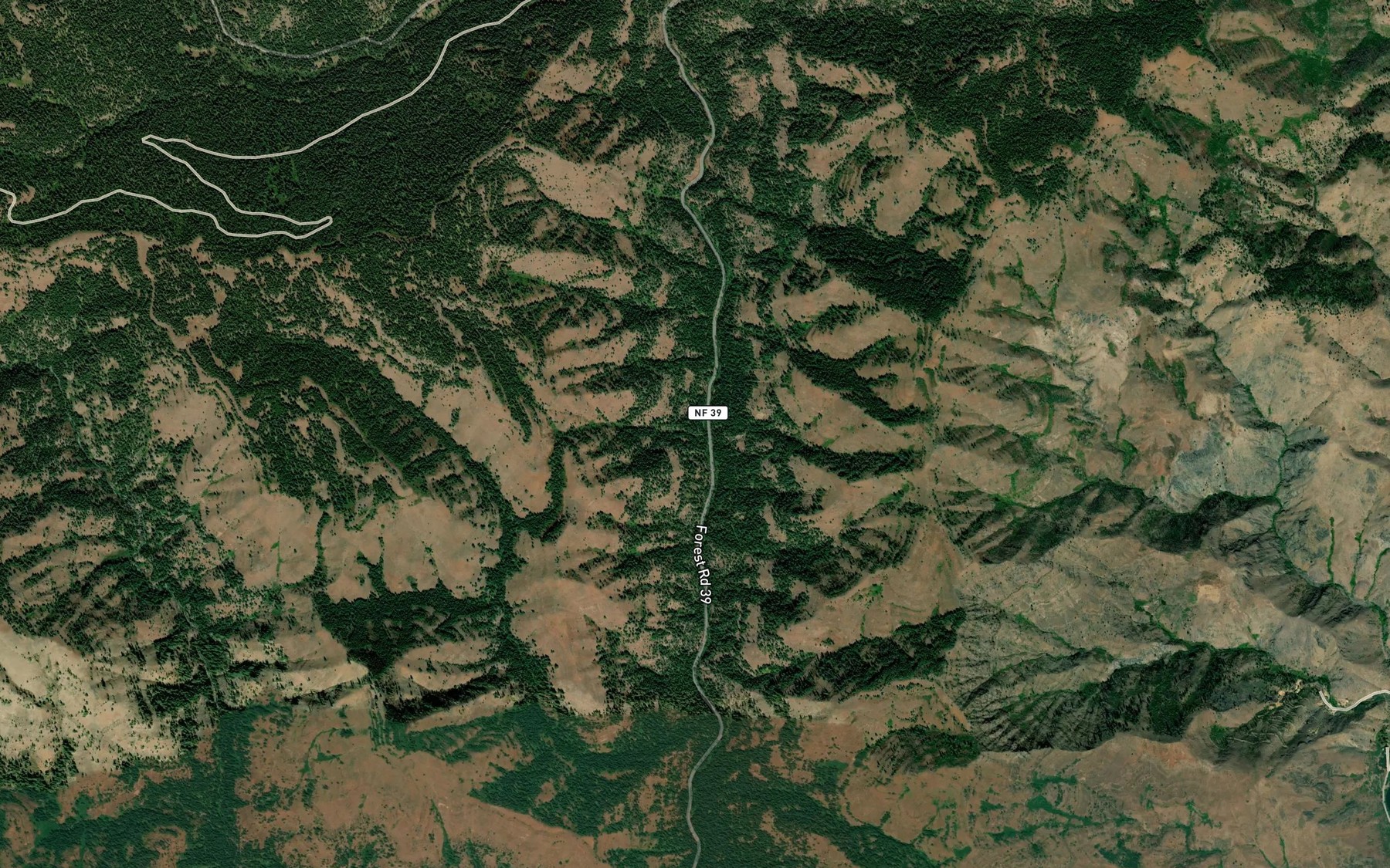 Satellite map of the Trap Creek