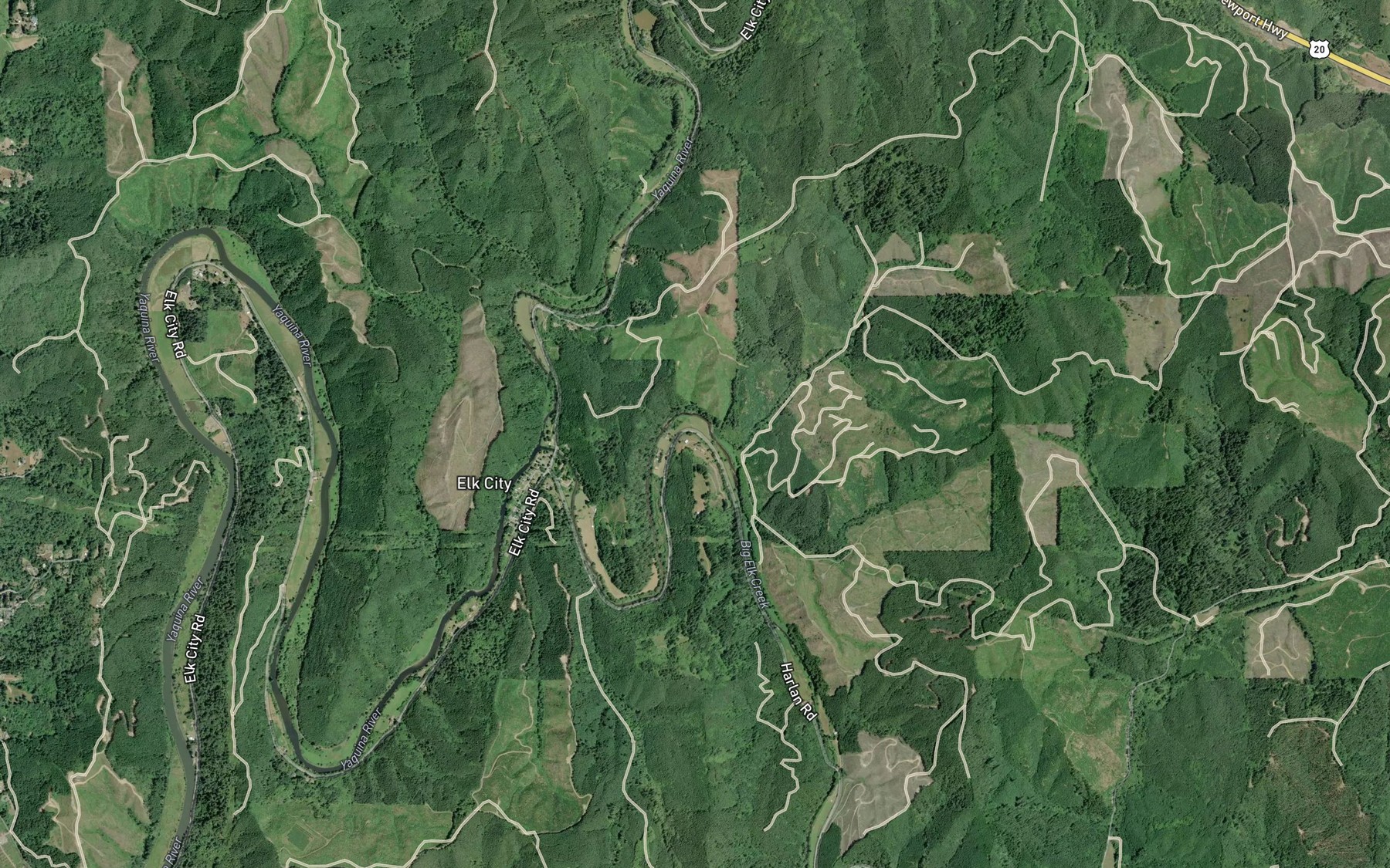 Satellite map of the Devils Well Creek