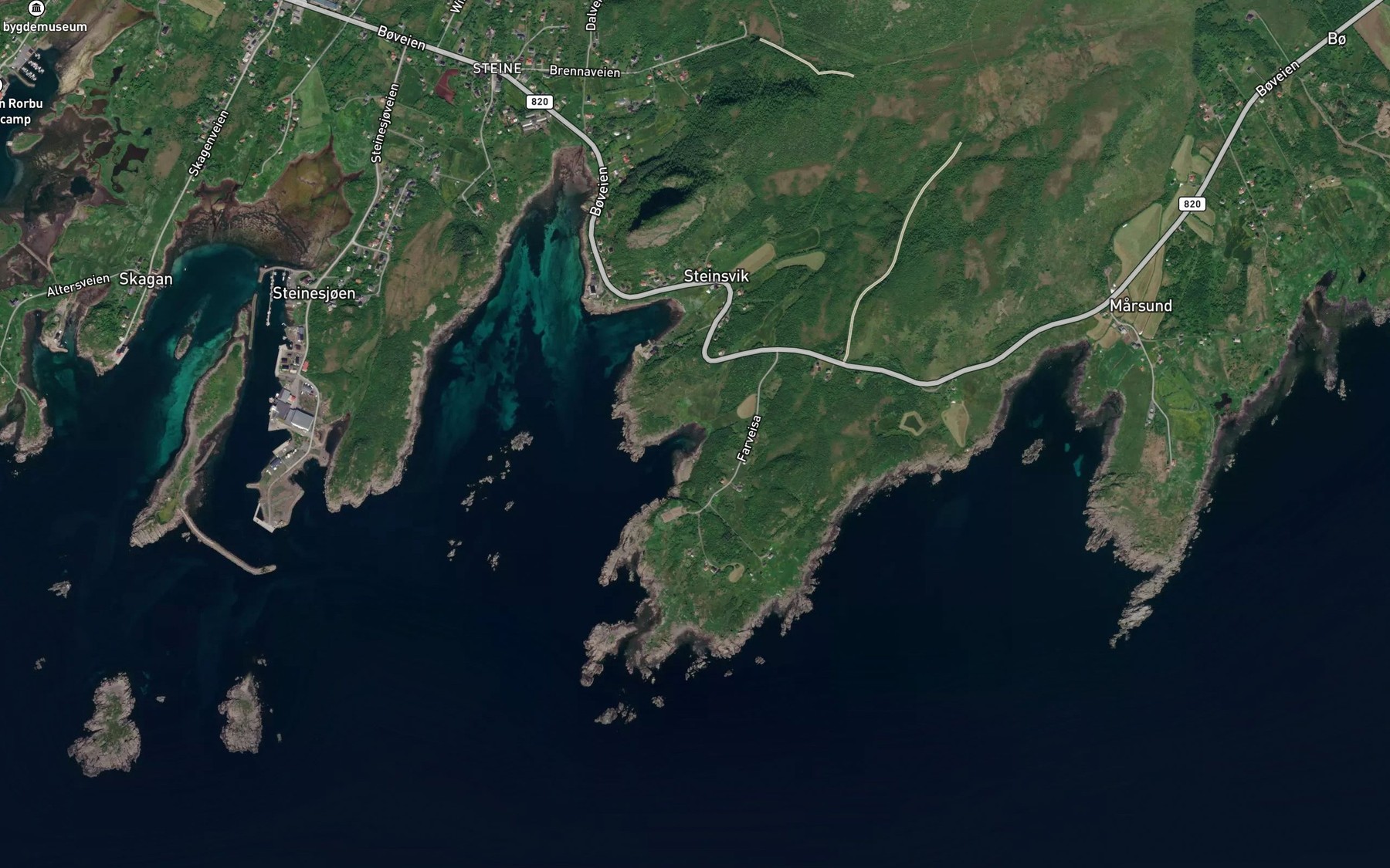 Satellite map of the Dingelvika