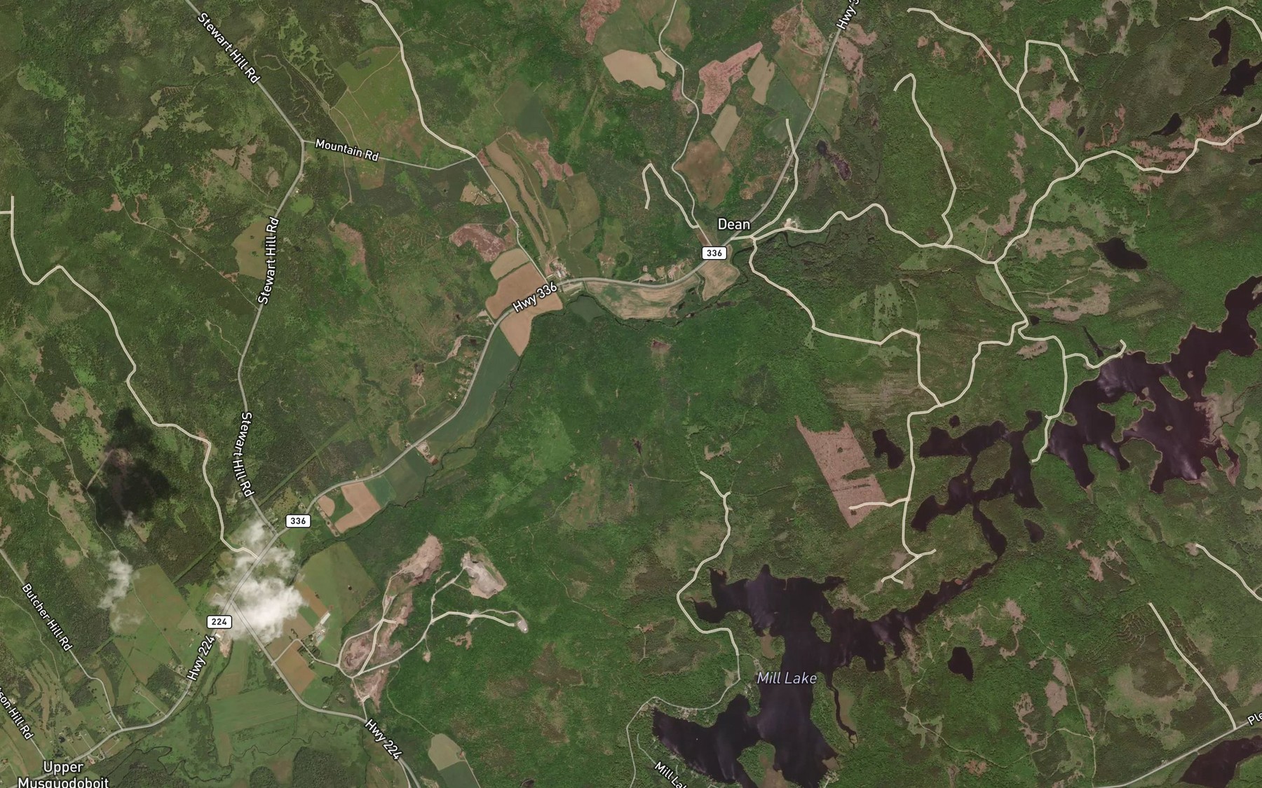 Satellite map of the Gleason Brook