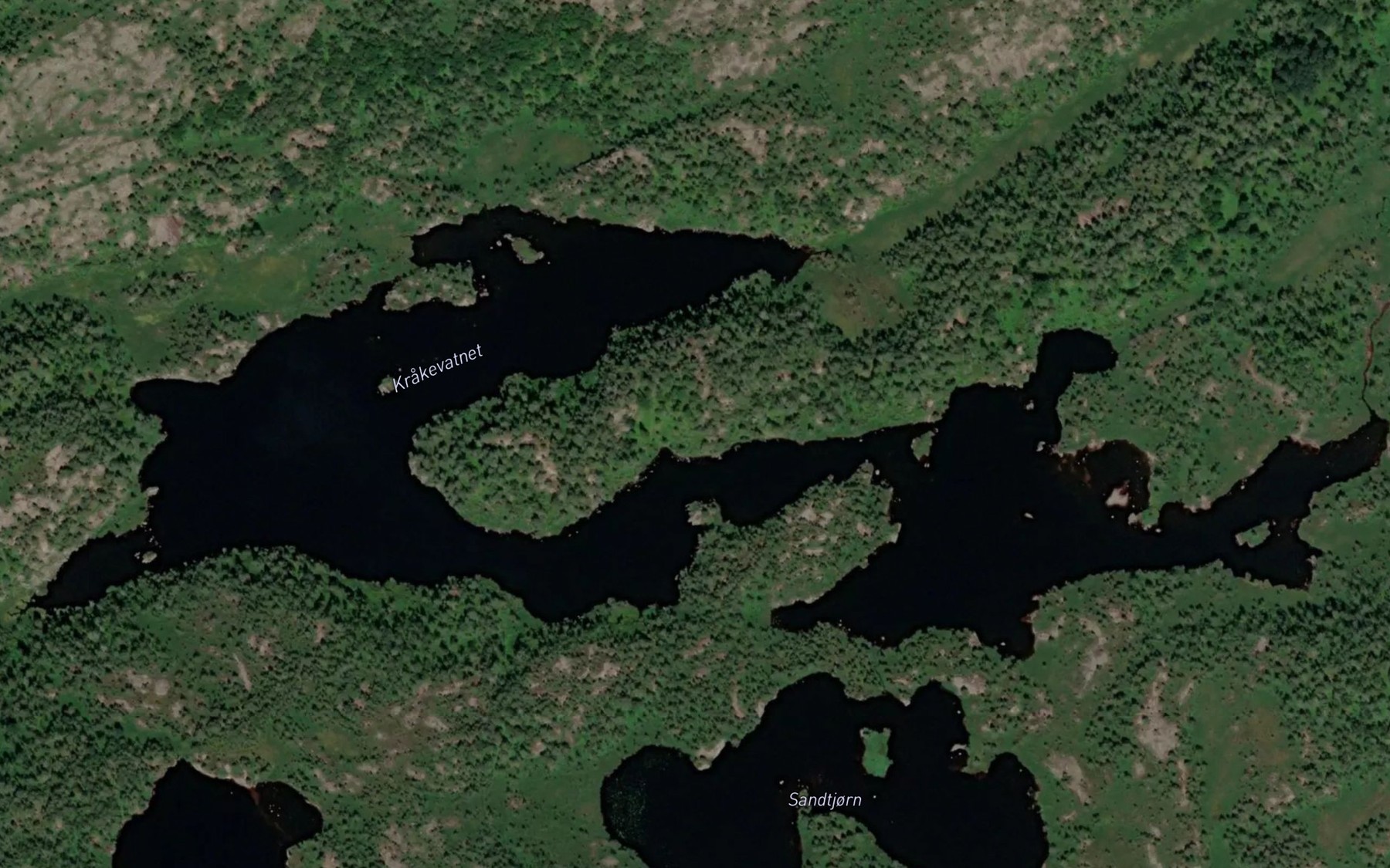 Satellite map of the Krakevatnet