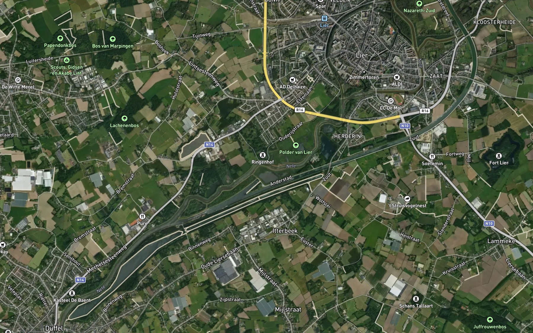 Satellite map of the Itterbeek
