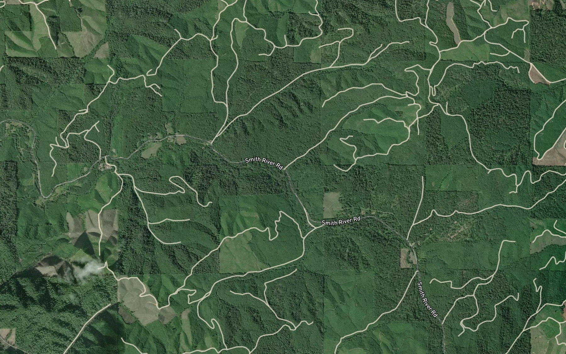 Satellite map of the Redford Creek
