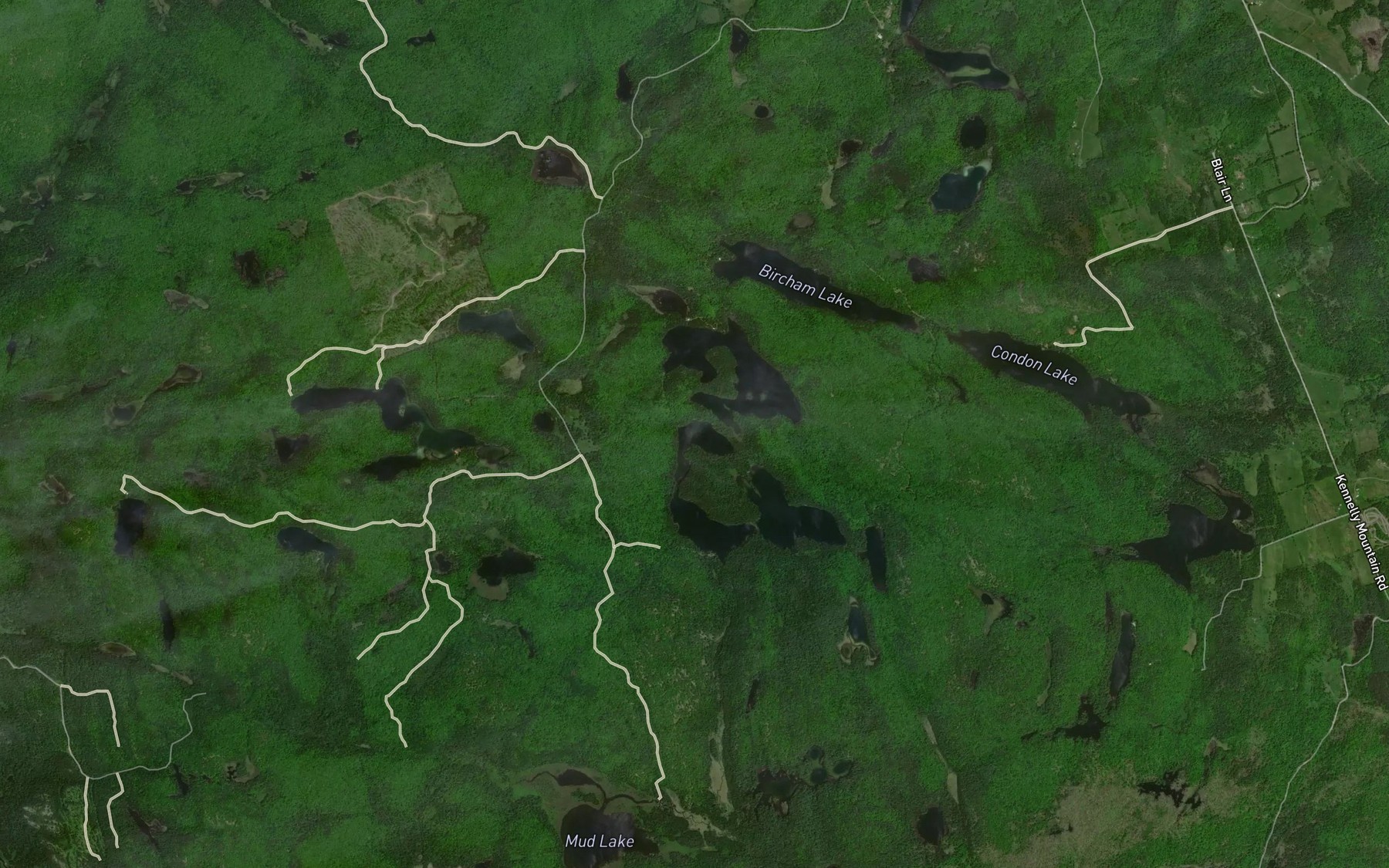 Satellite map of the Fishery Lake