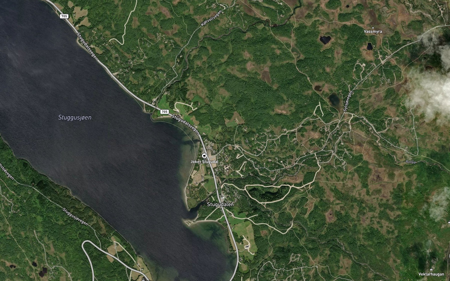 Satellite map of the Stugguvollbekken
