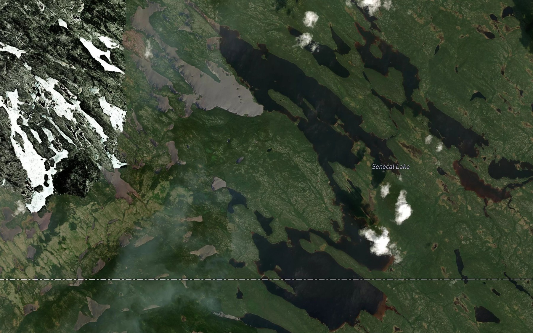 Satellite map of the Lac Senecal