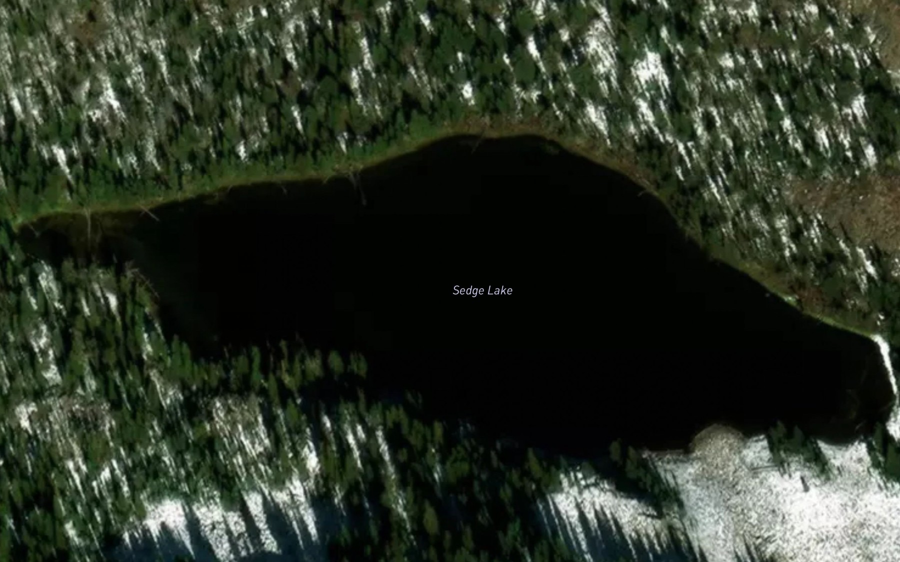 Satellite map of the Sedge Lake