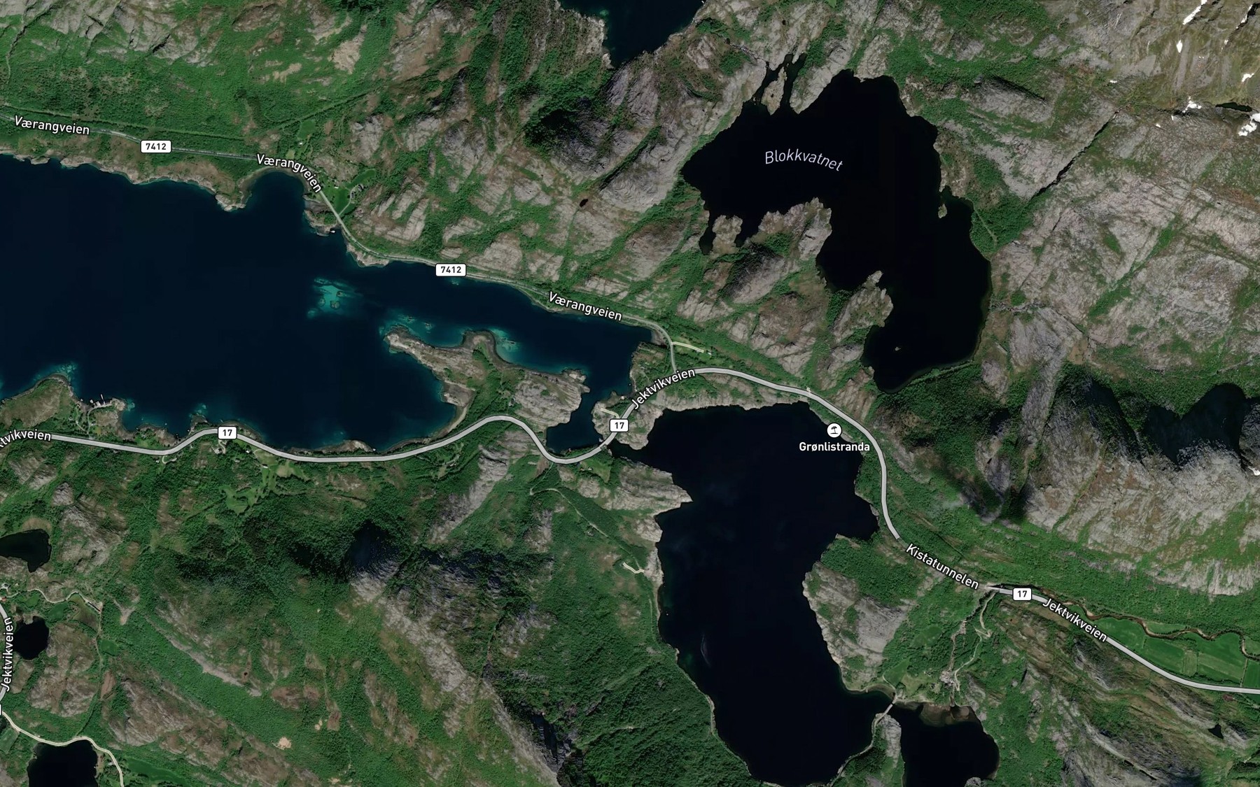 Satellite map of the Dragvika