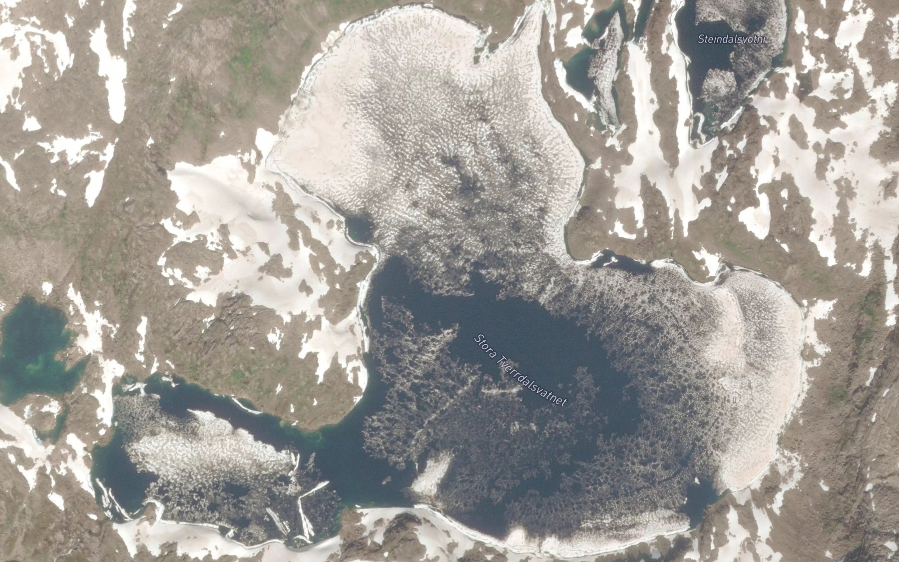 Satellite map of the Tverrdalsvatnet