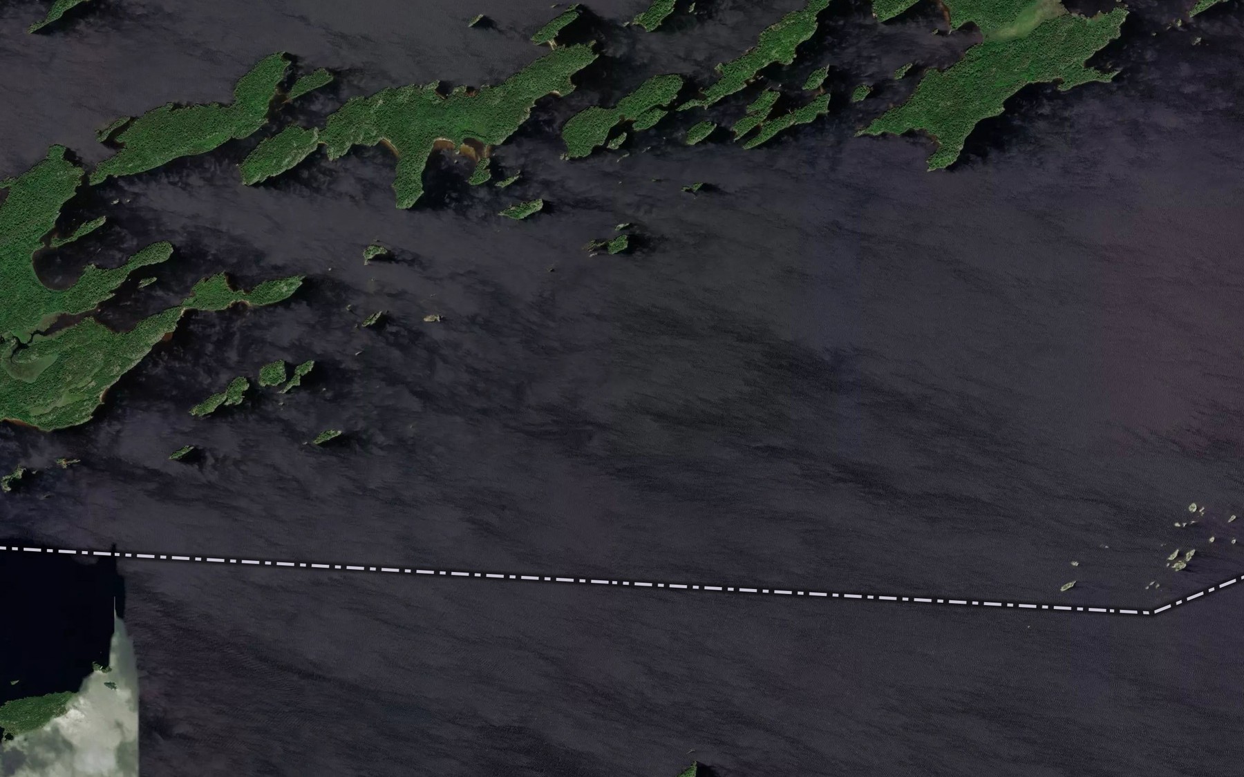Satellite map of the Rainy Lake
