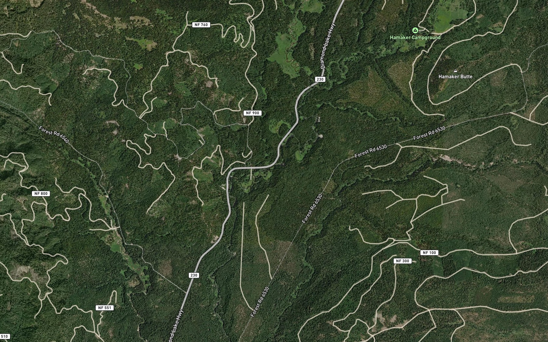 Satellite map of the Meadow Creek