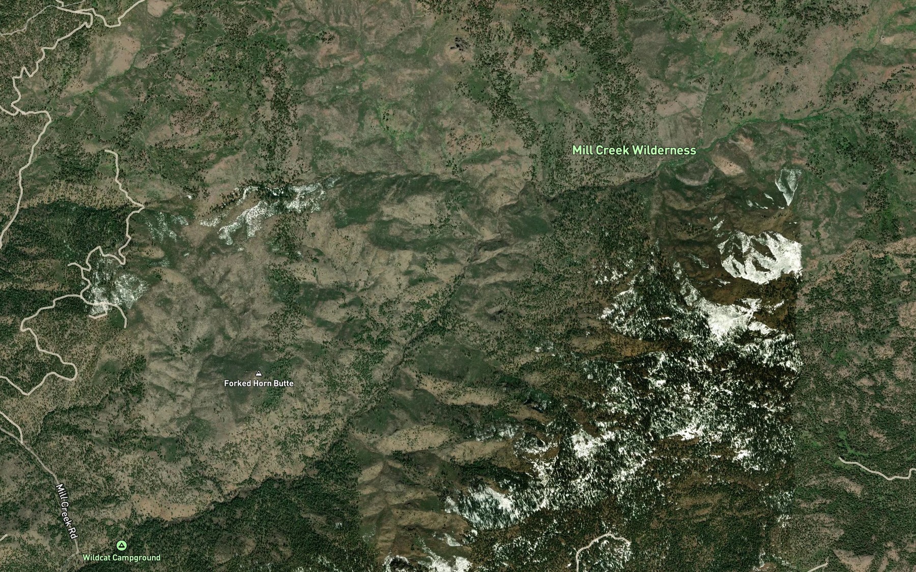 Satellite map of the Belknap Creek