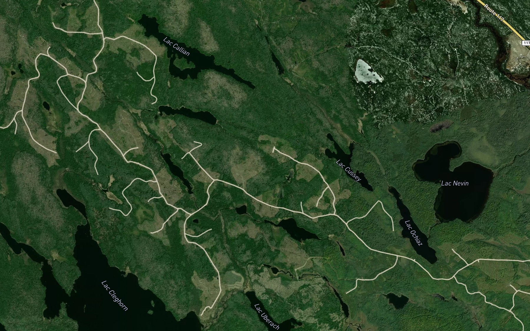 Satellite map of the Lac Cussey