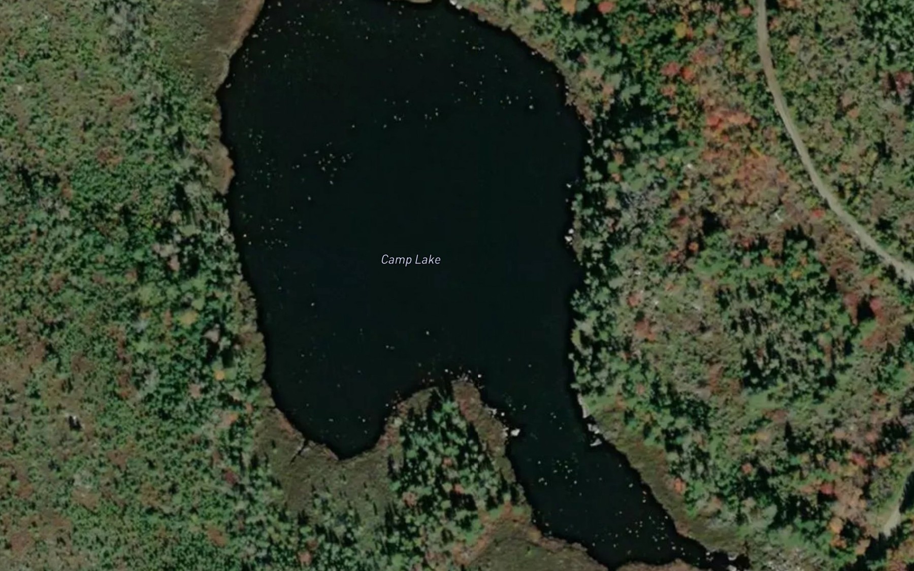 Satellite map of the Camp Lake