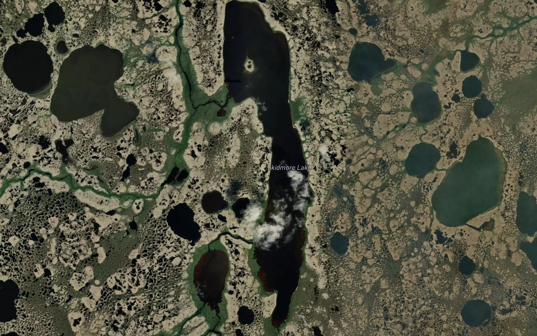 Satellite map of the Skidmore Lake