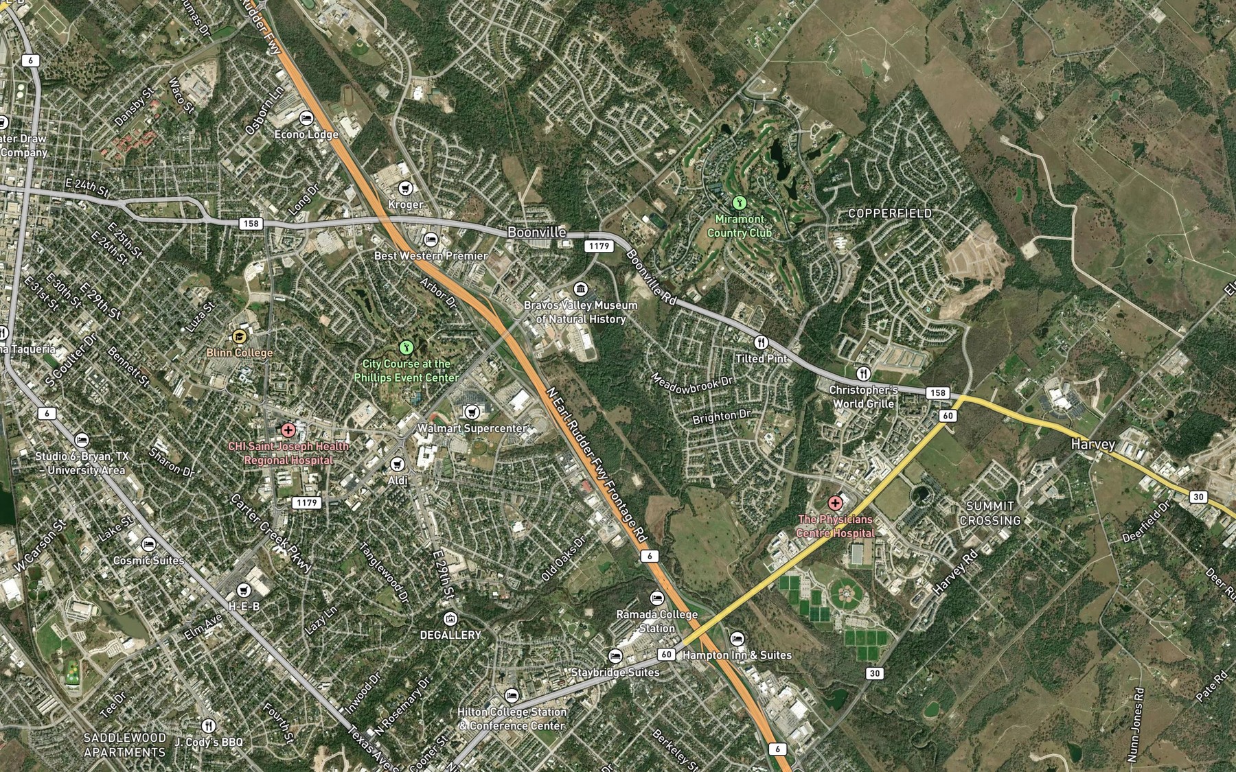Satellite map of the Sewer Creek