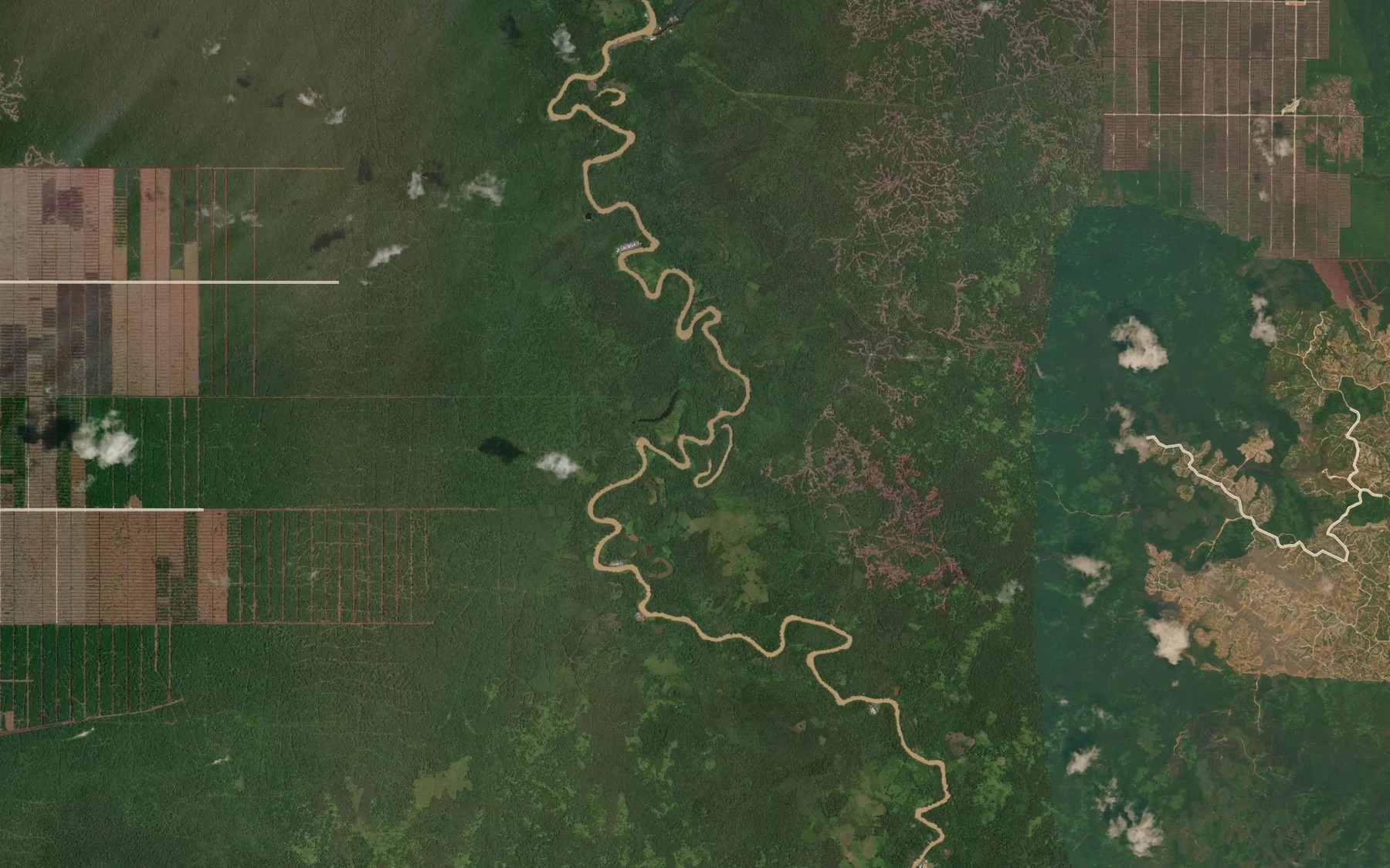 Satellite map of the Sungai Danau