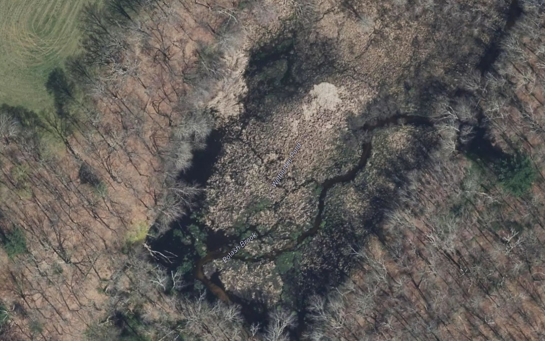 Satellite map of the Wetherbee Pond