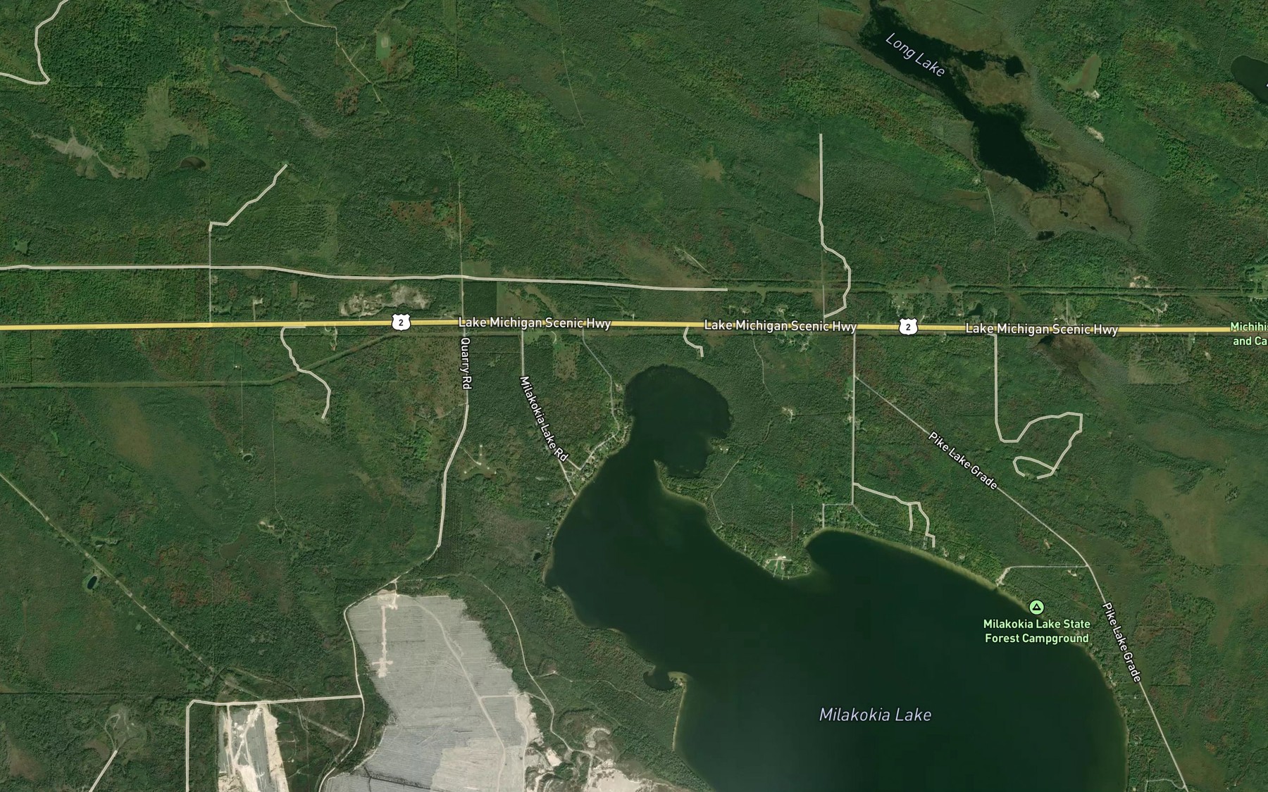 Satellite map of the Beaver Bay