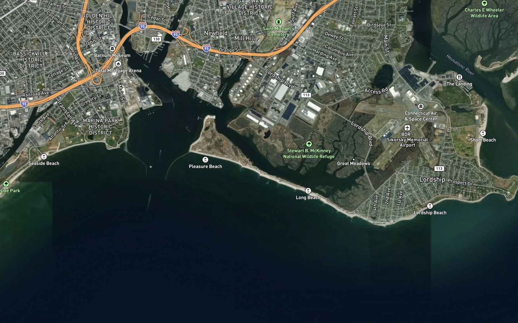 Satellite map of the Bruce Brook