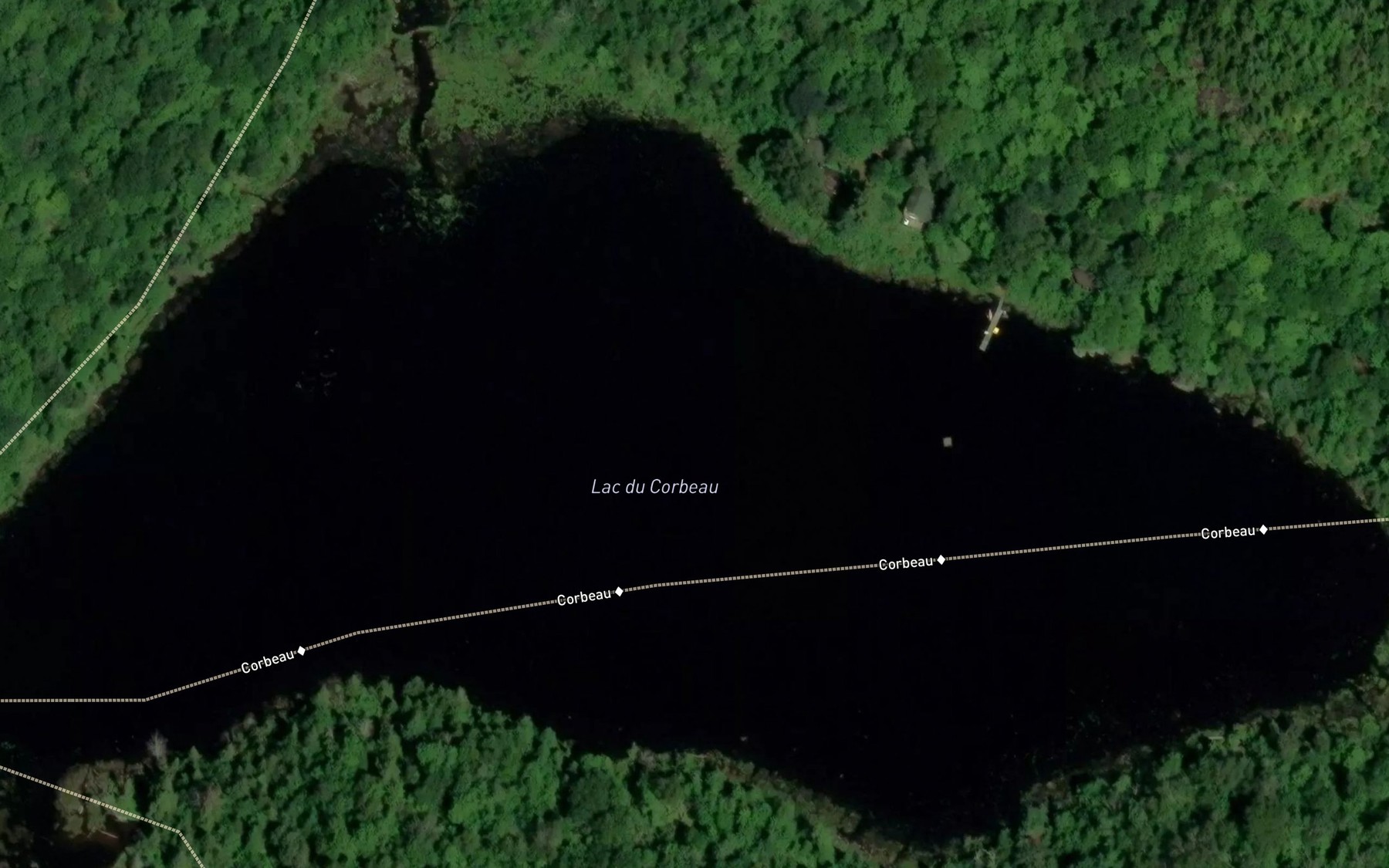 Satellite map of the Lac du Corbeau