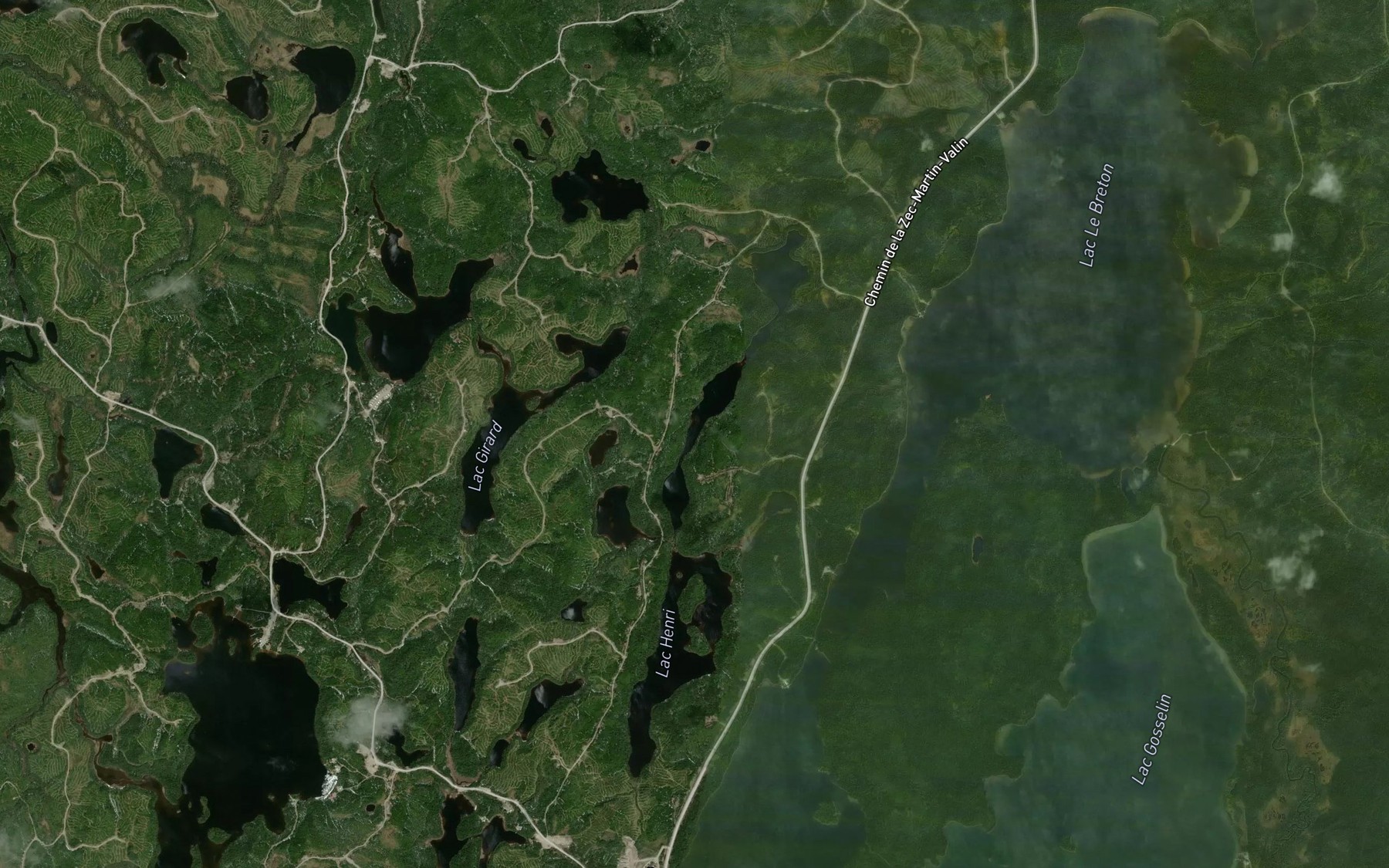 Satellite map of the Lac Charles