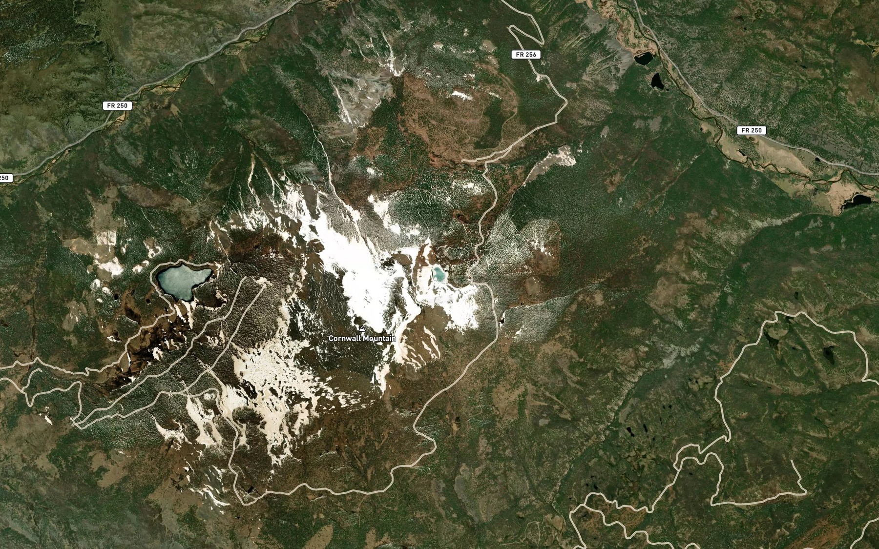 Satellite map of the Cliff Lake