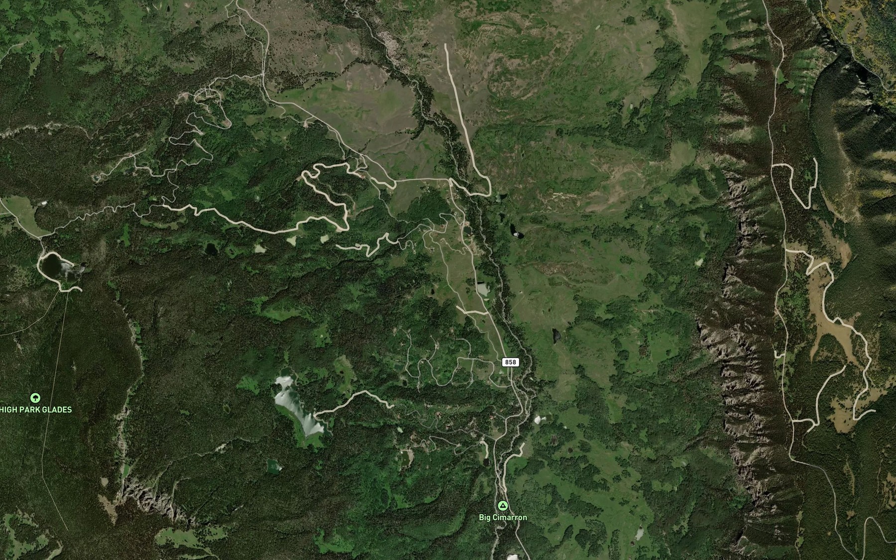 Satellite map of the Stewart Creek