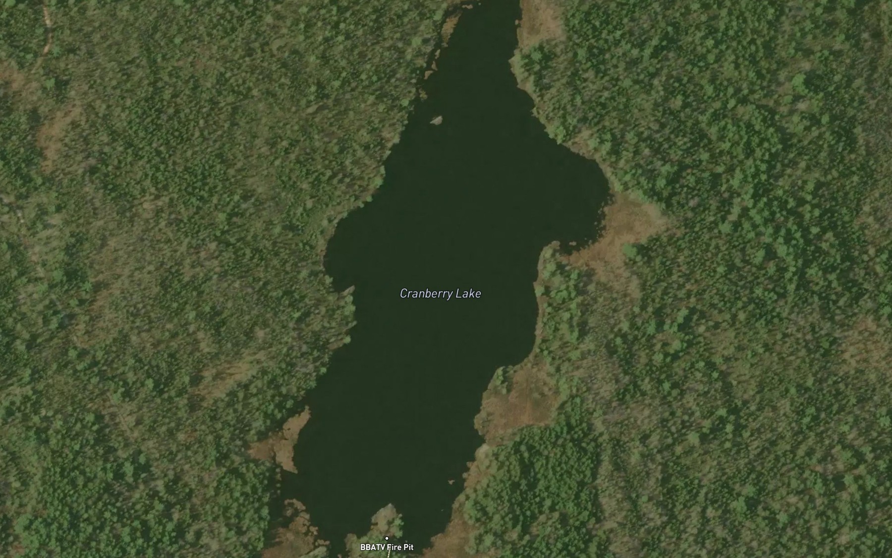 Satellite map of the Cranberry Lake