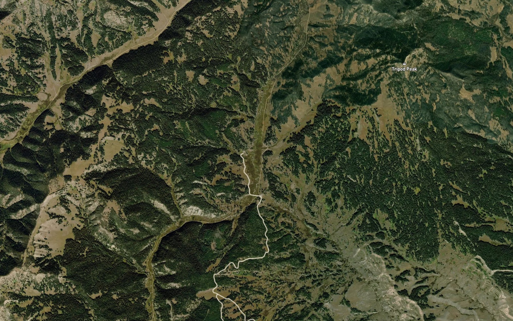 Satellite map of the Poison Creek