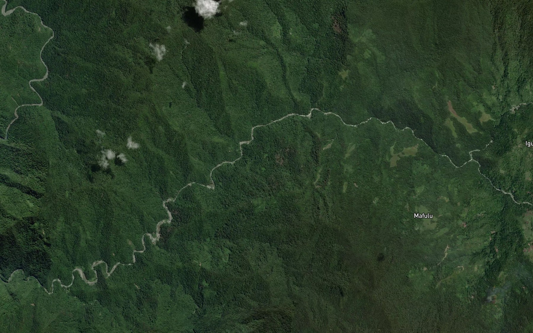 Satellite map of the Kailope River