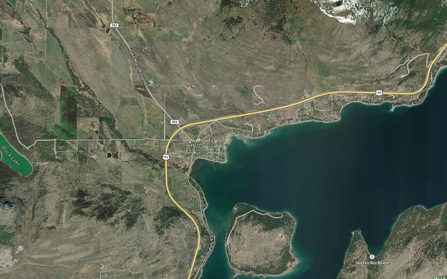 Satellite map of the Spring Creek