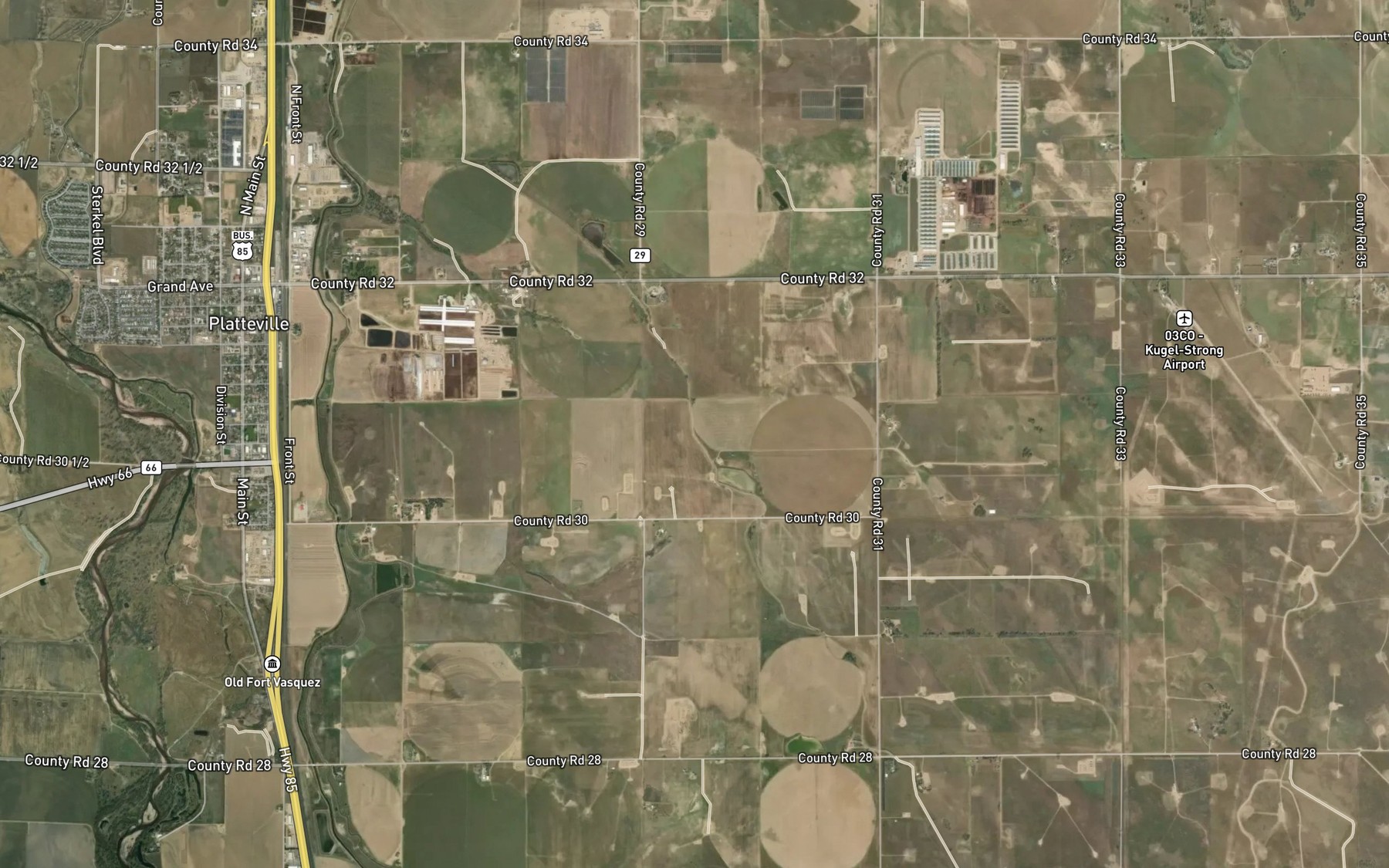 Satellite map of the Spear Canal