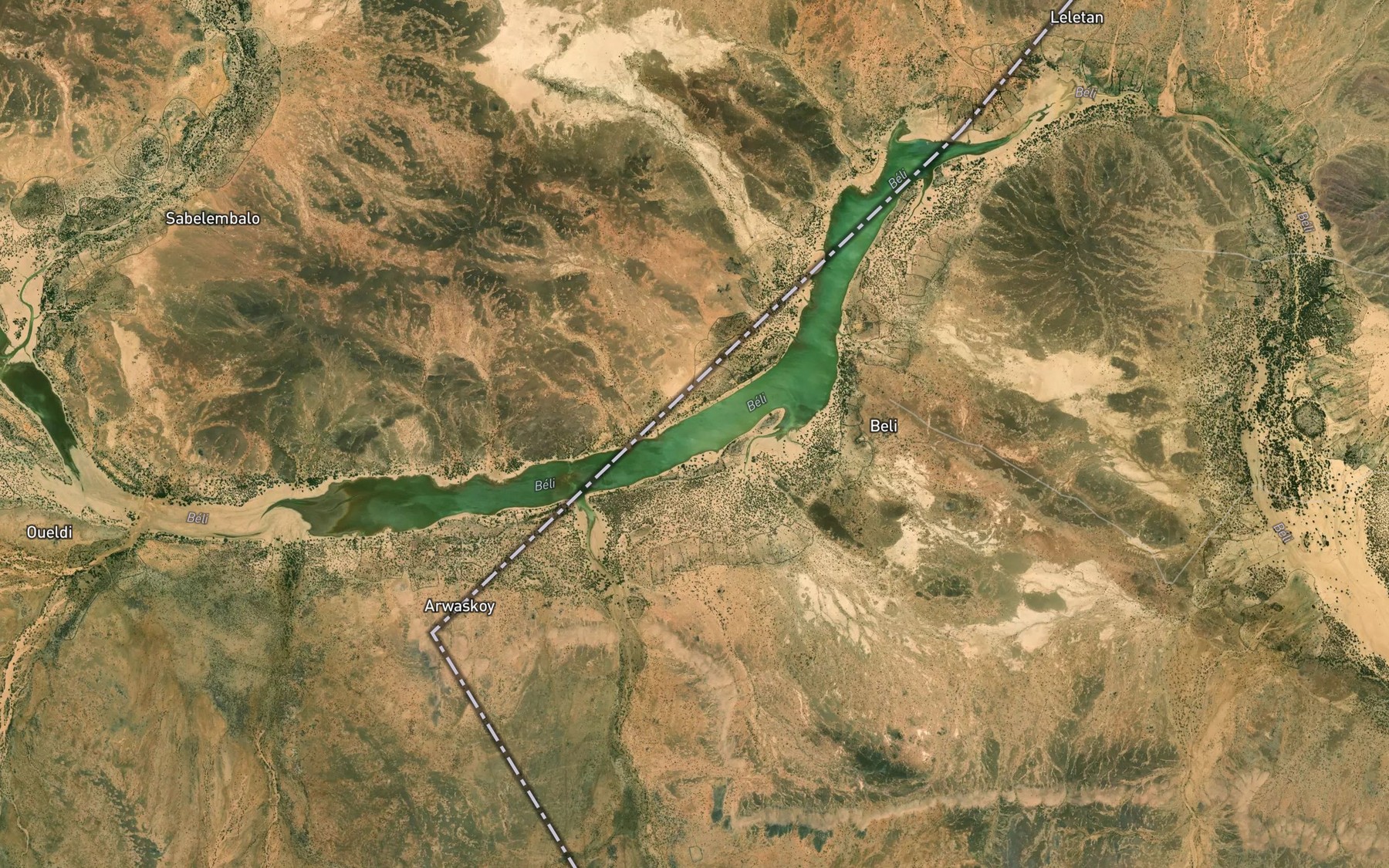 Satellite map of the Beli