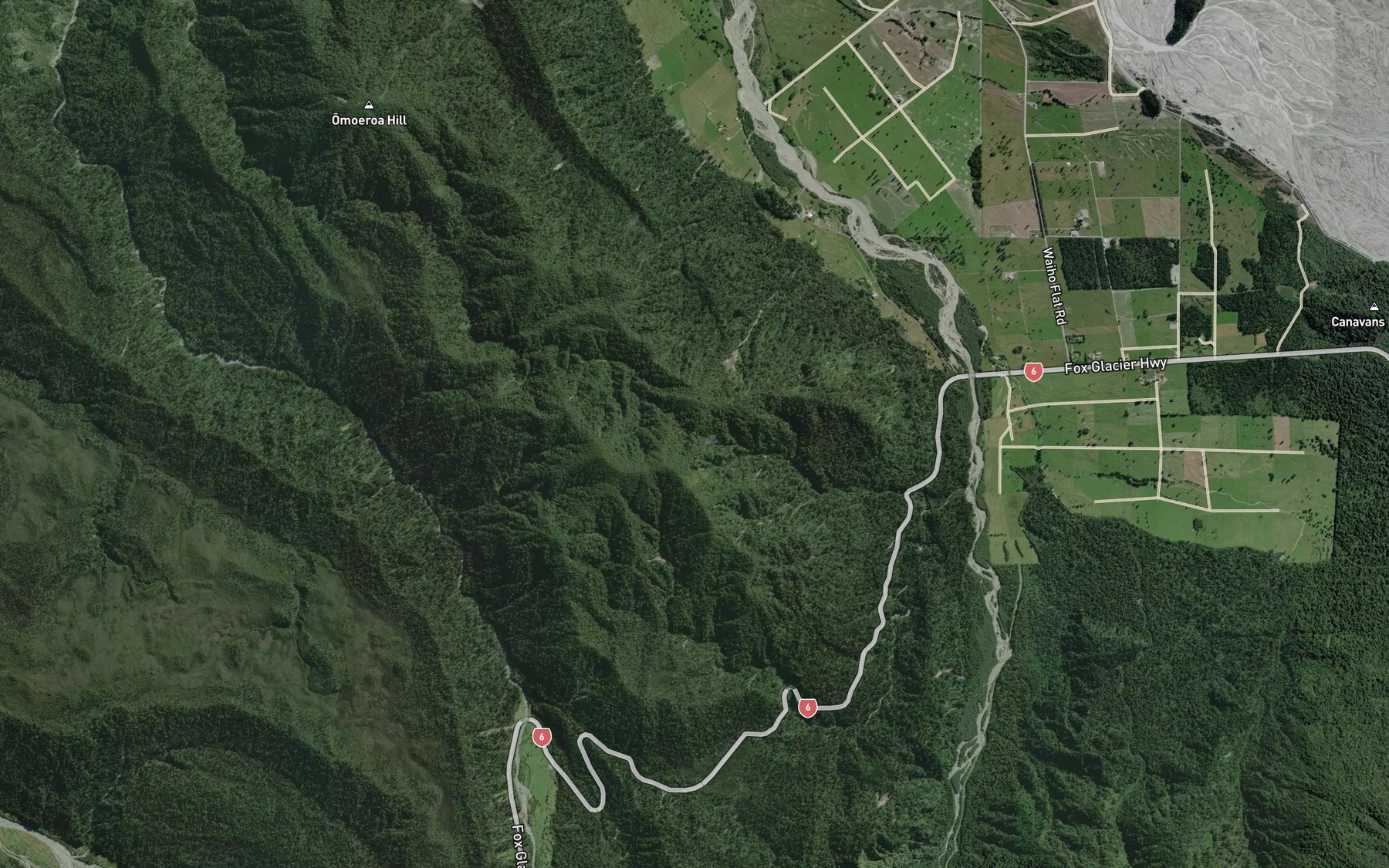 Satellite map of the Smithy Creek