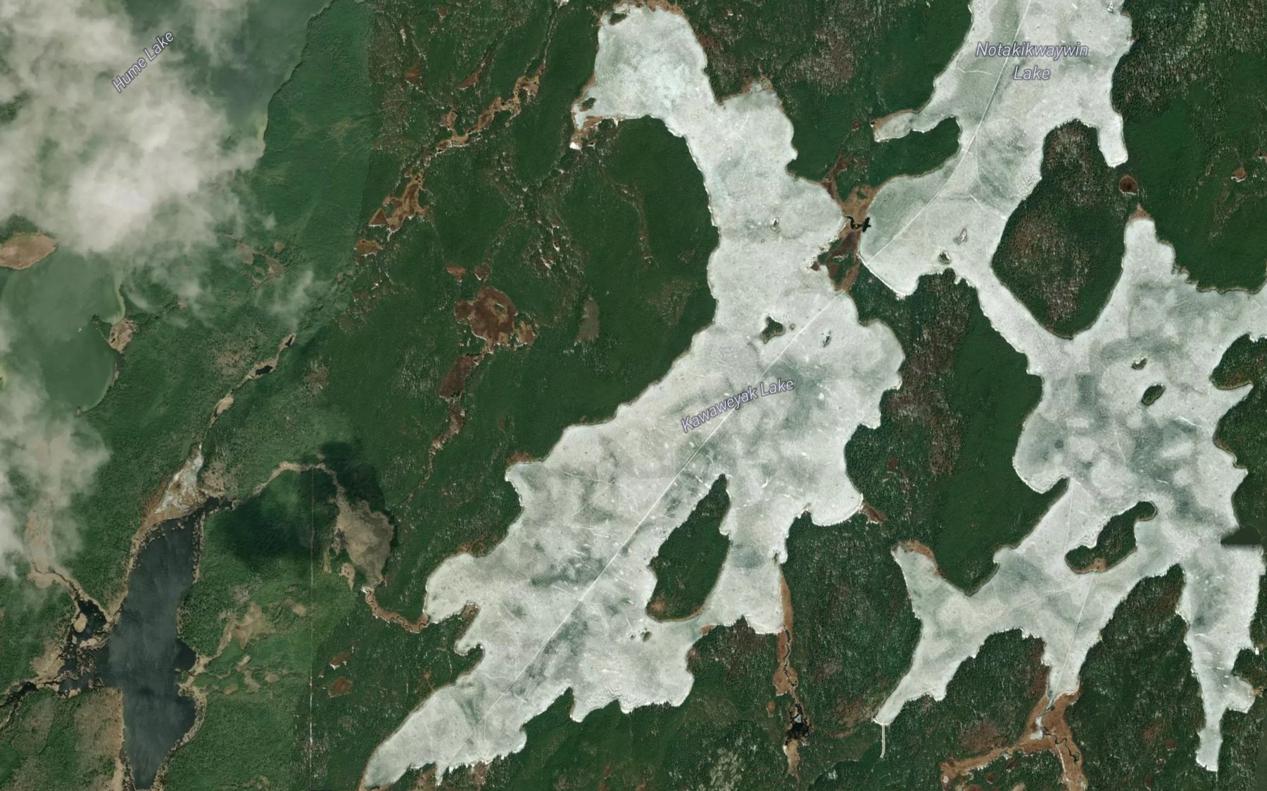 Satellite map of the Kawaweyak Lake
