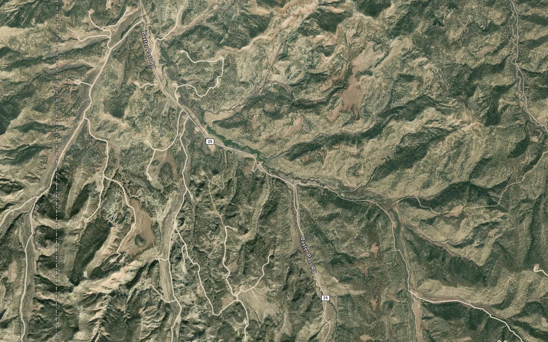 Satellite map of the West Evacuation Creek
